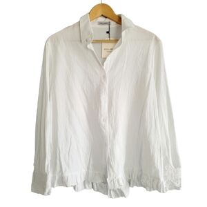 Cellabie White Button Front Blouse Size Large New with Tags High/Low